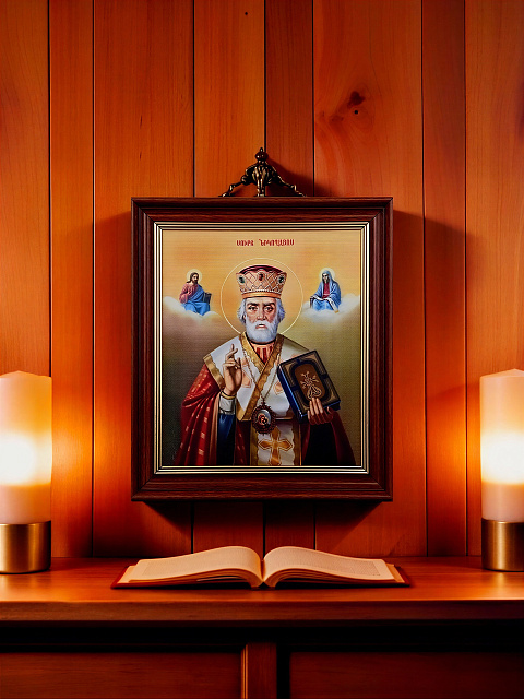 Образ "Святой Николай Чудотворец", 22 х 18