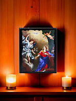 Образ "Благовещение Пресвятой Богородицы"  на деревянной основе 