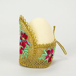 Подставка для пасхального яйца, вышивка, цвет золотой_