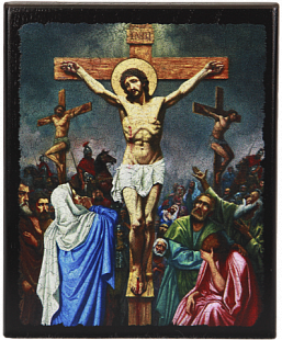 Икона "Распятие Иисуса Христа" на деревянной основе, 12 х 10_