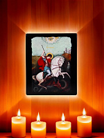 Образ "Святой Георгий Победоносец" на деревянной основе