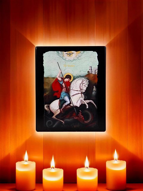 Образ "Святой Георгий Победоносец" на деревянной основе