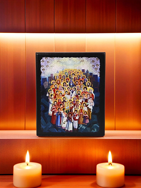 Образ"Святые мученики" на деревянной основе