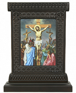 Икона-хачкар "Распятие Иисуса Христа" в резной рамке, 23 х 17_