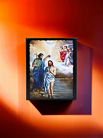 Икона "Крещение Иисуса Христа"  на деревянной основе