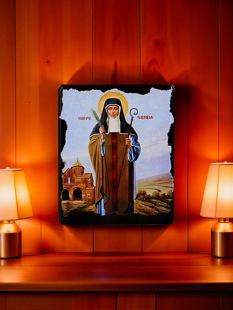 Образ "Святая Гаянэ" на деревянной основе