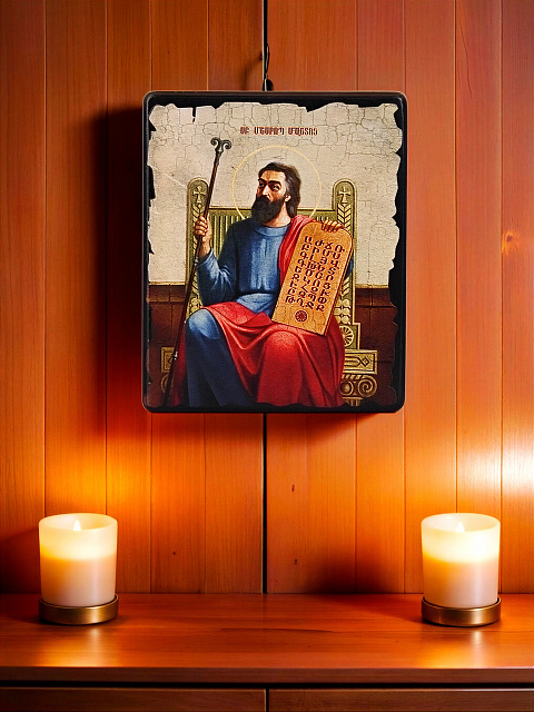 Образ "Святой Месроп Маштоц"  на деревянной основе