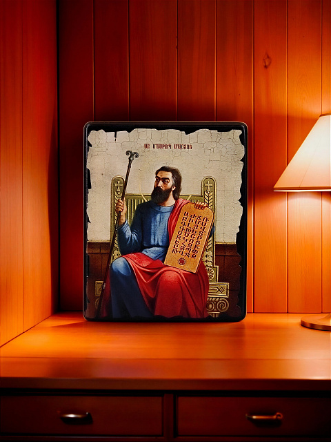 Образ "Святой Месроп Маштоц"  на деревянной основе