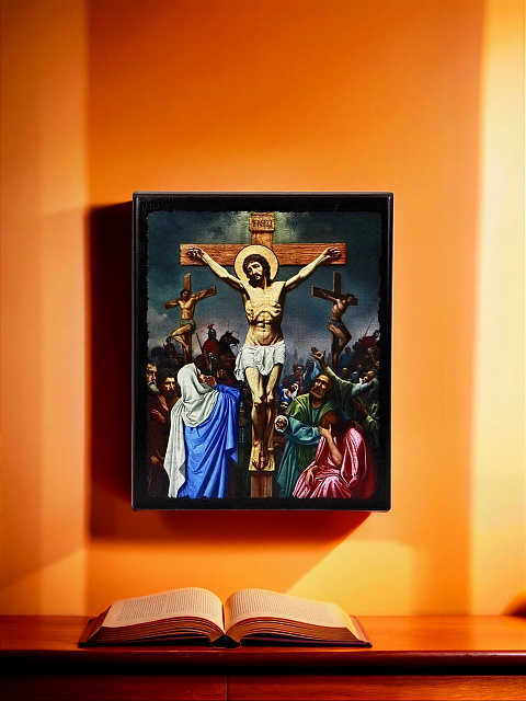 Образ "Распятие Иисуса Христа" на деревянной основе