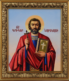 Икона - барельеф "Святой Григор Нарекаци", 21 х 18_