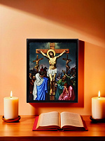 Образ "Распятие Иисуса Христа" на деревянной основе