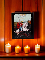 Образ "Святой Георгий Победоносец" на деревянной основе