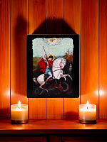 Образ "Святой Георгий Победоносец" на деревянной основе