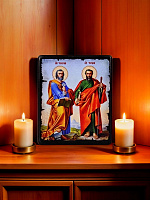 Образ "Апостолы Святой Петр и Святой Павел" на деревянной основе