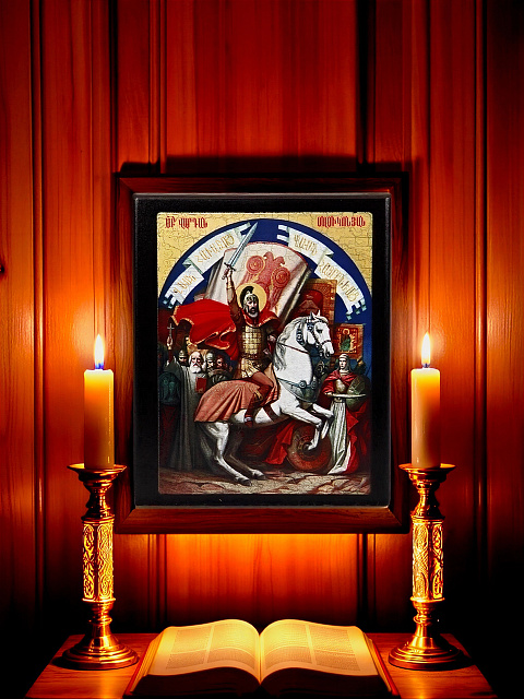 Образ "Святой Вардан Мамиконян"  на деревянной основе