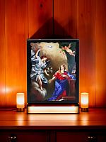 Образ "Благовещение Пресвятой Богородицы"  на деревянной основе 