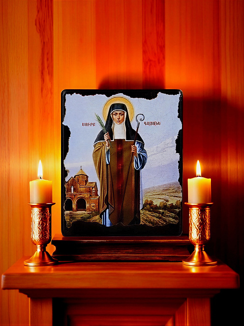 Образ "Святая Гаянэ" на деревянной основе