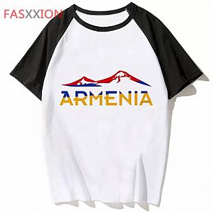 Футболка белая с чёрными рукавами (Армении), размер XL_